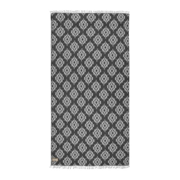 Czarny ręcznik hammam Begonville Shrines, 175x90 cm