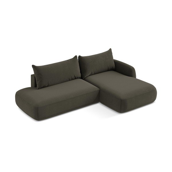 Brązowy rozkładany narożnik (prawostronny/z szezlongiem) Hale – Makamii-image-2