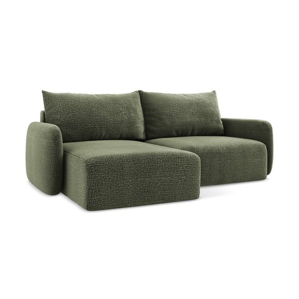 Zielony rozkładany/ze schowkiem narożnik (lewostronny) Kalena – Makamii-image-1