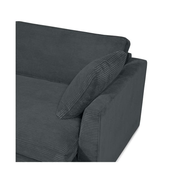 Szara sztruksowa sofa 132 cm Mobby – Scandic-image-4