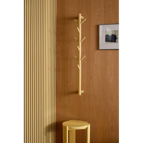 Jasnożółty wieszak ścienny z litego drewna sosnowego 21 cm Eddison – Jotex-image-1