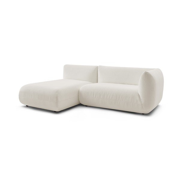 Biały sztruksowy narożnik (lewostronny) Lecomte – Bobochic Paris-image-3