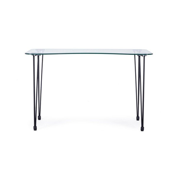 Biurko ze szklanym blatem 60x120 cm Rondo – Bizzotto-image-3