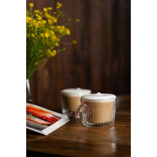 Szklane filiżanki zestaw 2 szt. do cappuccino 250 ml Livio Duo – Vialli Design-image-1