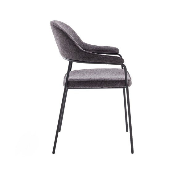 Ciemnoszare krzesło z podłokietnikami Kindersley – Unique Furniture-image-2