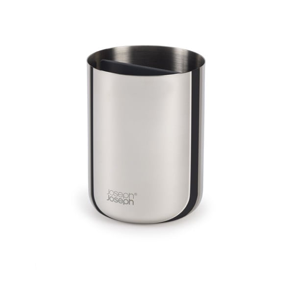 Kubek na szczoteczki do zębów ze stali nierdzewnej w kolorze srebra z połyskiem EasyStore Luxe – Joseph Joseph-image-4