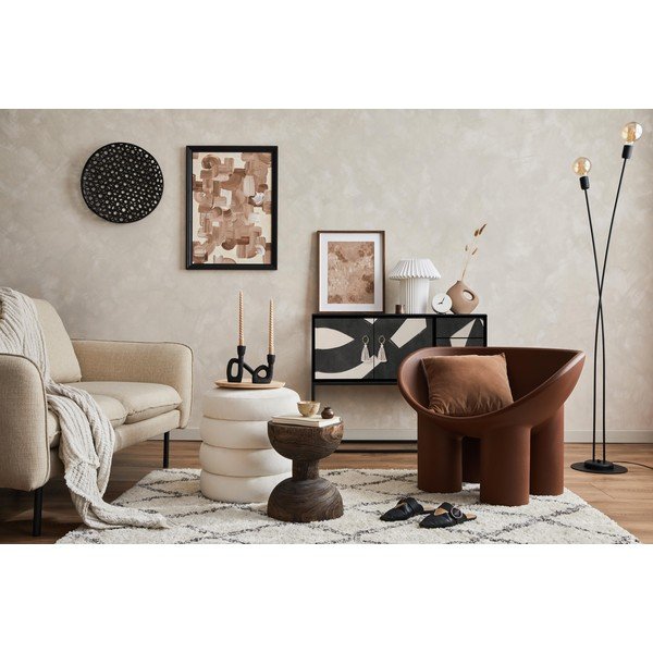 Czarno-beżowa niska komoda 113x92 cm Freya – Really Nice Things-image-4