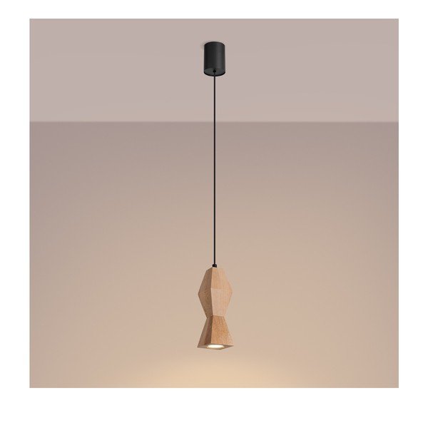 Lampa wisząca z litego drewna bukowego w naturalnym kolorze ø 8 cm Cubo – Sollux-image-4