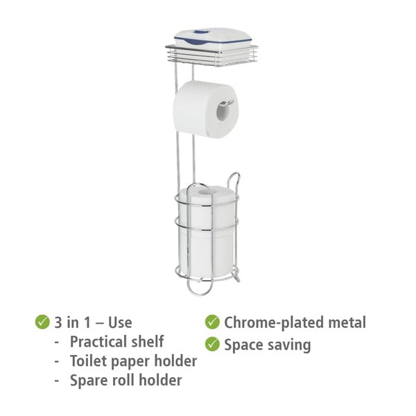Stojak na papier toaletowy ze stali chromowanej w kolorze srebra – Wenko-image-4