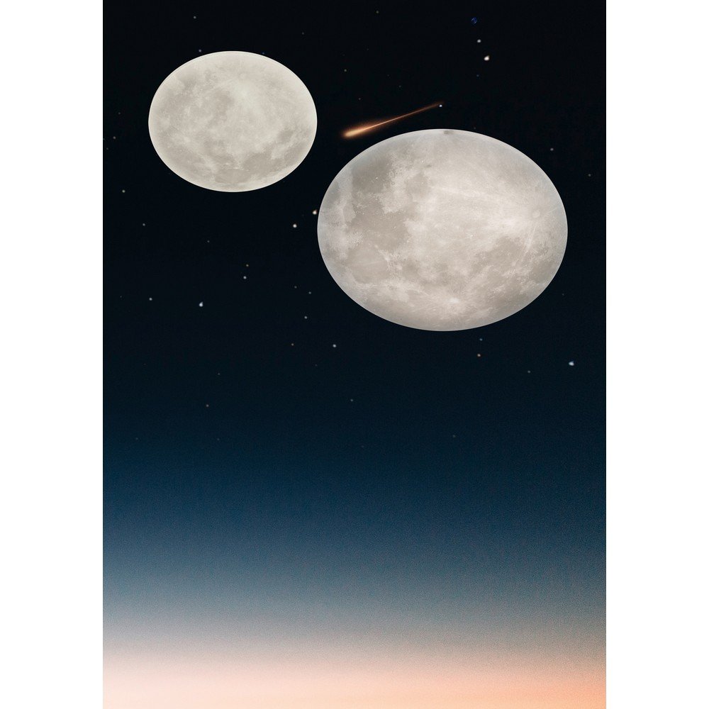 Jasnoszara dziecięca lampa sufitowa LED z kloszem ze szkła akrylowego ø 40 cm Lunar – Trio (zdjęcie 4)
