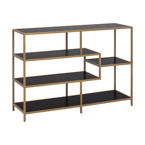 Czarno-złoty regał 114x78 cm Seaford – Actona-image-2