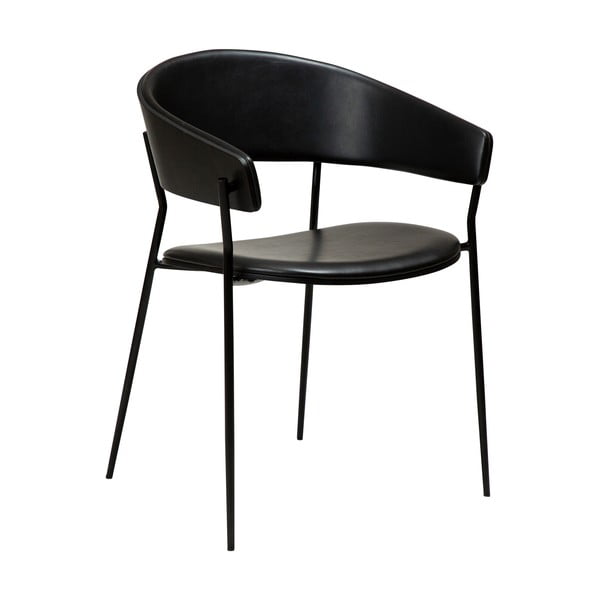 Fotel z imitacji skóry w kolorze matowej czerni Crib – DAN-FORM Denmark