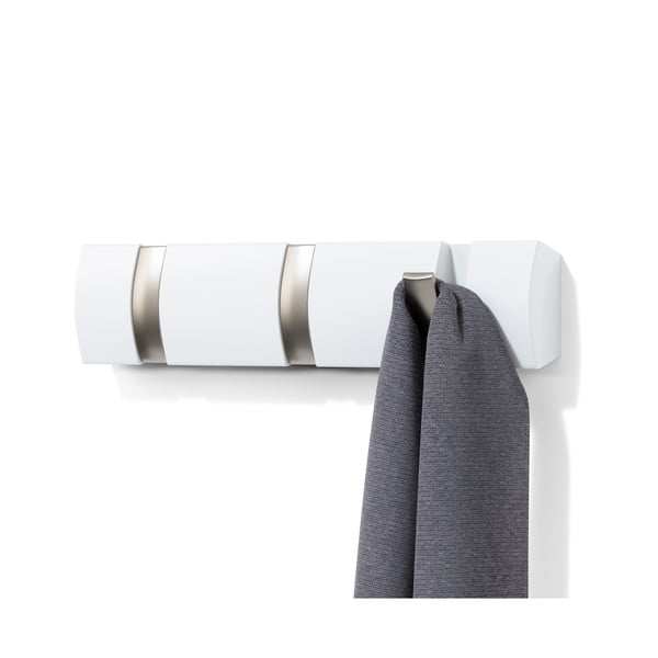 Biały wieszak ścienny z drewna topolowego Flip – Umbra-image-3