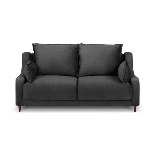 Ciemnoszara aksamitna sofa Mazzini Sofas Freesia, 150 cm