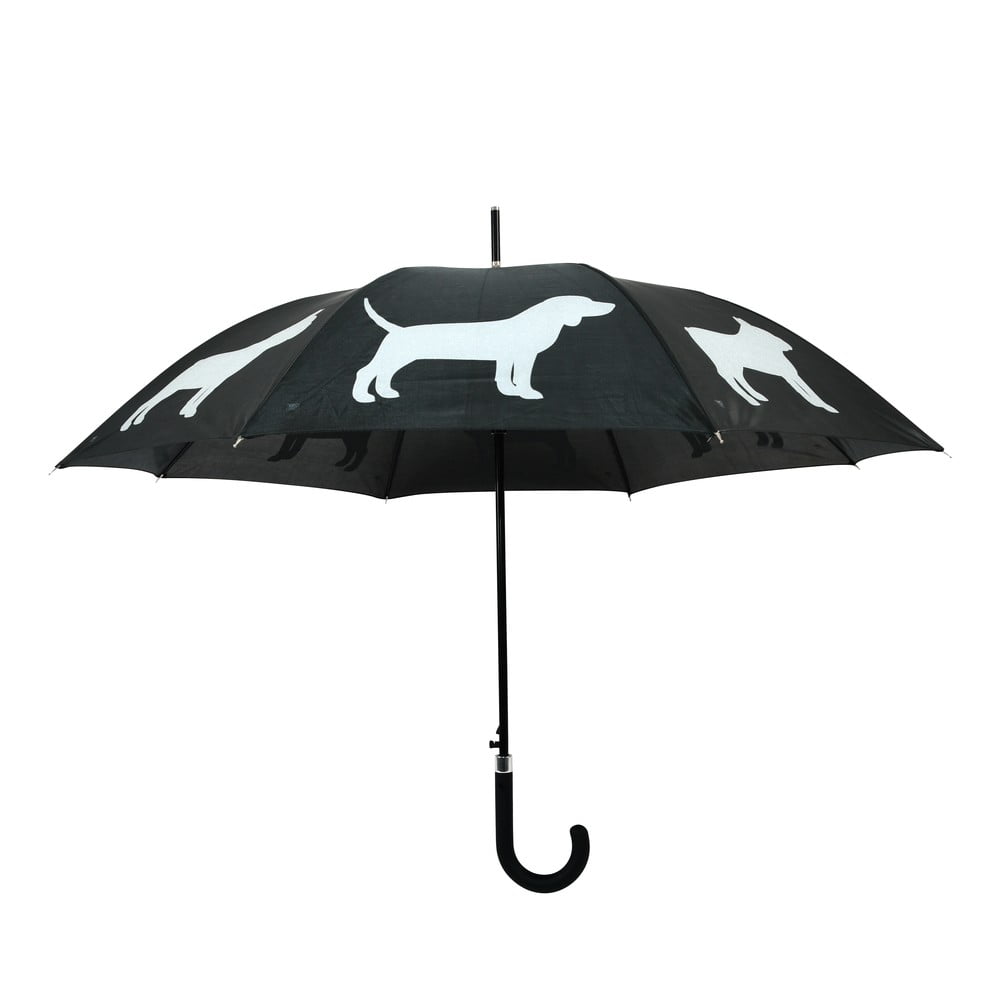 Czarno-biały parasol z elementami odblaskowymi Esschert Design Dog