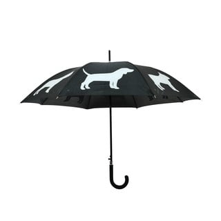 Czarno-biały parasol z elementami odblaskowymi Esschert Design Dog