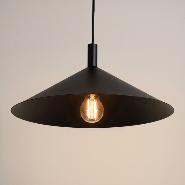 Czarna stalowa lampa wisząca ø 40 cm Zylo – Sollux-image-2
