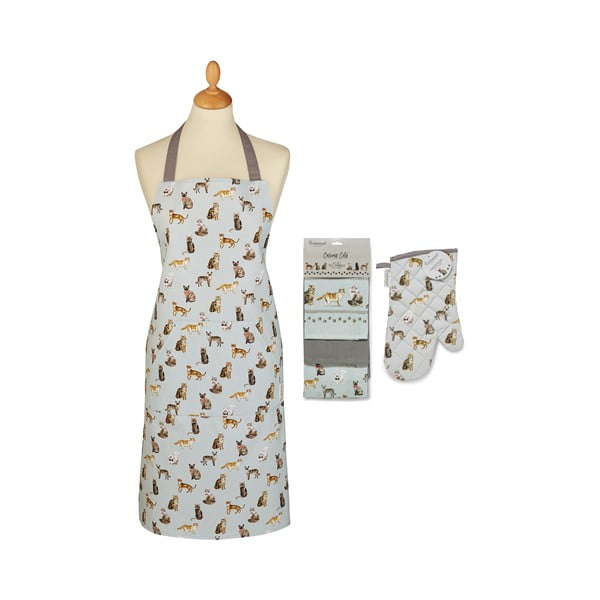 Zestaw ścierek, fartucha i rękawicy kuchennej 5 szt. Curious Cats – Cooksmart ®
