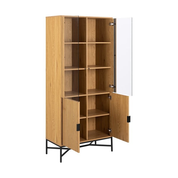 Witryna w dekorze dębu w naturalnym kolorze 80x180x40 cm Jaipur – Actona-image-3