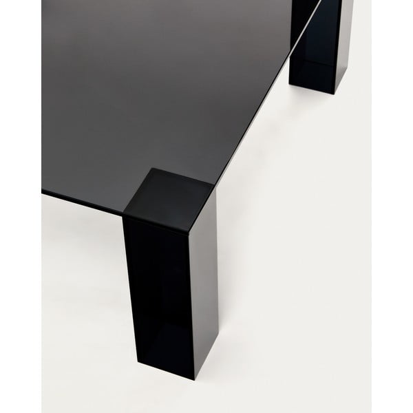 Ciemnoszary szklany stolik 85x85 cm Adularia – Kave Home-image-4