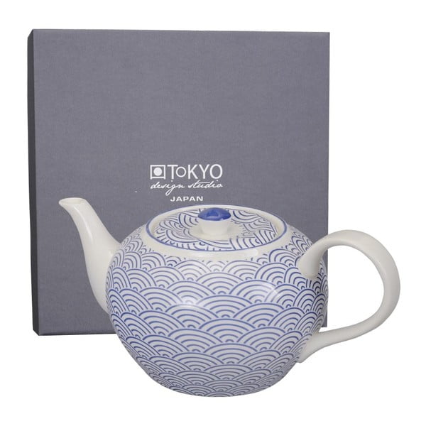 Niebieski porcelanowy dzbanek do herbaty Tokyo Design Studio Wave