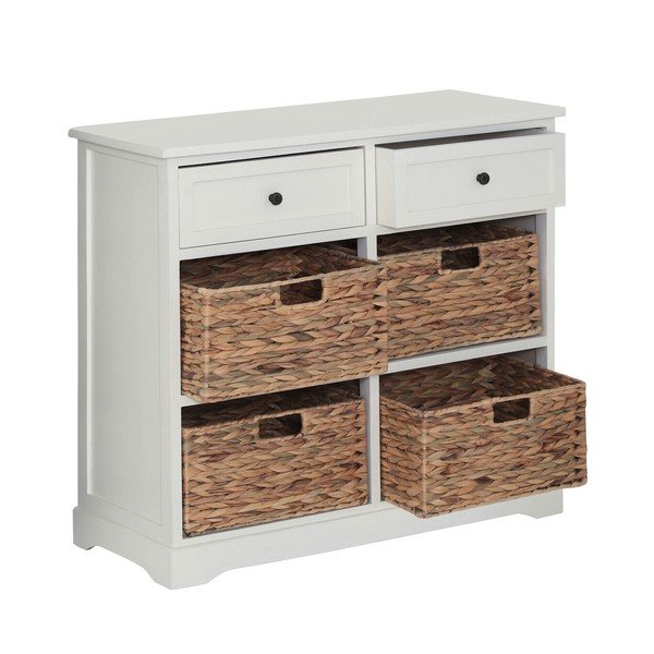 Komoda z litego drewna paulowni w kolorze kości słoniowej 76x70x33 cm Vermont – Premier Housewares