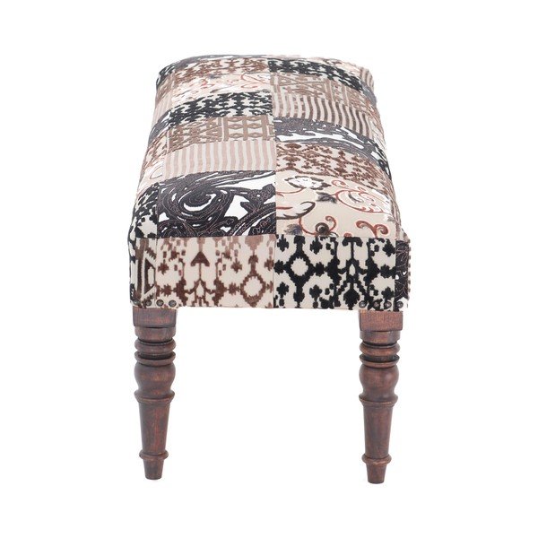 Ławeczka Patchwork Brown/Beige-image-3
