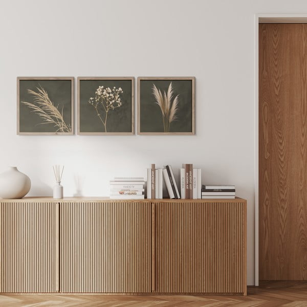 Obrazy zestaw 3 szt. 30x30 cm Pampas – Styler-image-2