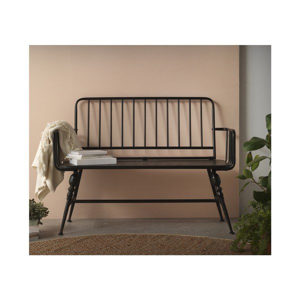 Czarna ławka metalowa Geese Gap-image-3