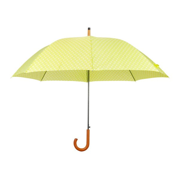 Żółty parasol z rękojeścią drewnianą Esschert Design Rain