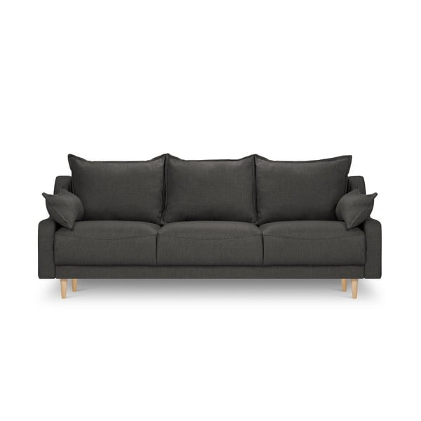 Ciemnoszara rozkładana sofa ze schowkiem Mazzini Sofas Freesia