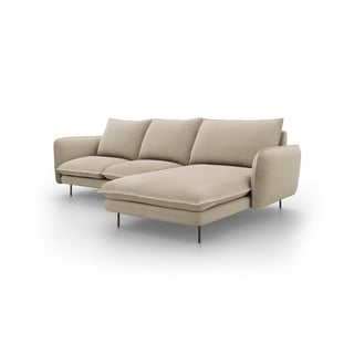 Beżowa sofa narożna Cosmopolitan Design Vienna, prawostronna