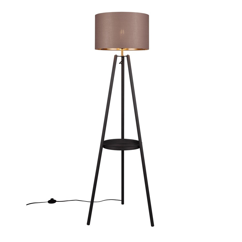 Czarna lampa stojąca z półką (wys. 152 cm) Colette – Reality (zdjęcie 5)