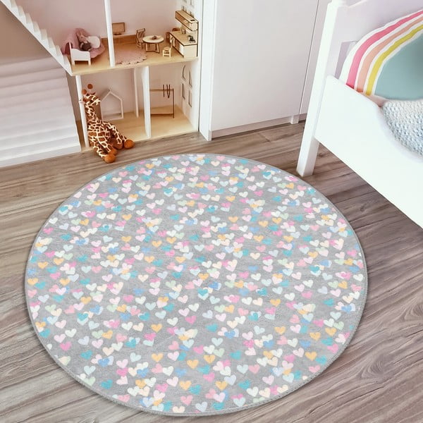 Jasnoszary dywan dziecięcy ø 80 cm Comfort – Mila Home-image-4