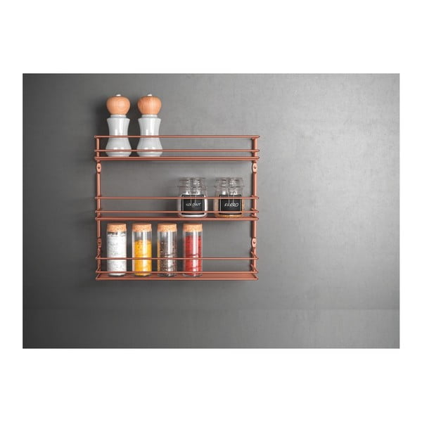 3-poziomowa półka wisząca na przyprawy w kolorze miedzi Metaltex-image-1