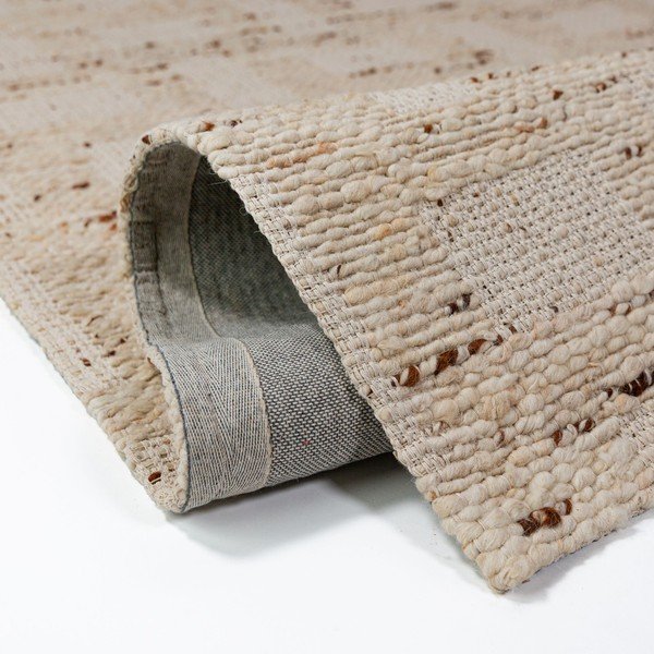 Dywan z mieszanki wełny tkany ręcznie w naturalnym kolorze 140x200 cm Rova Blend – Flair Rugs-image-4