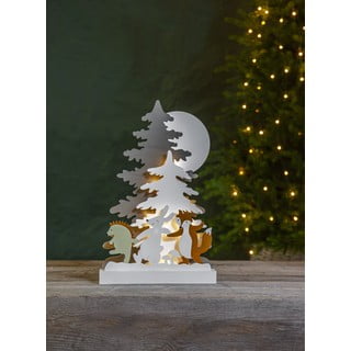 Świąteczna drewniana dekoracja dekoracja LED Star Trading Forest Friends, wys. 44 cm