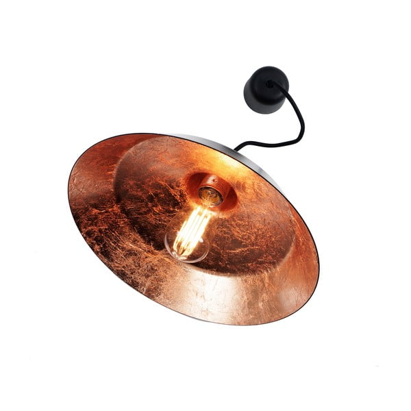 Czarna lampa wisząca z wnętrzem w miedzianym kolorze Bulb Attack Cinco-image-3