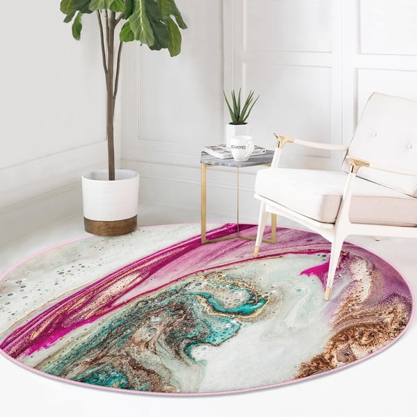 Okrągły dywan odpowiedni do prania i robotów sprzątających ø 120 cm Comfort – Mila Home-image-2