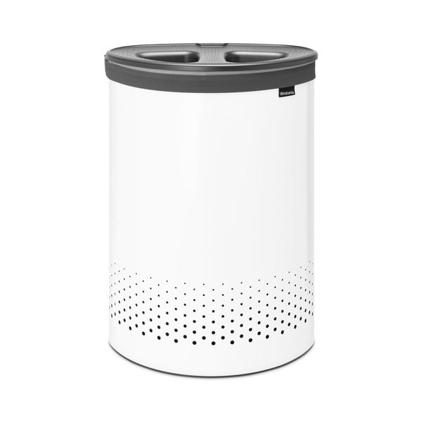 Biały metalowy kosz na pranie 55 l Selector – Brabantia-image-4