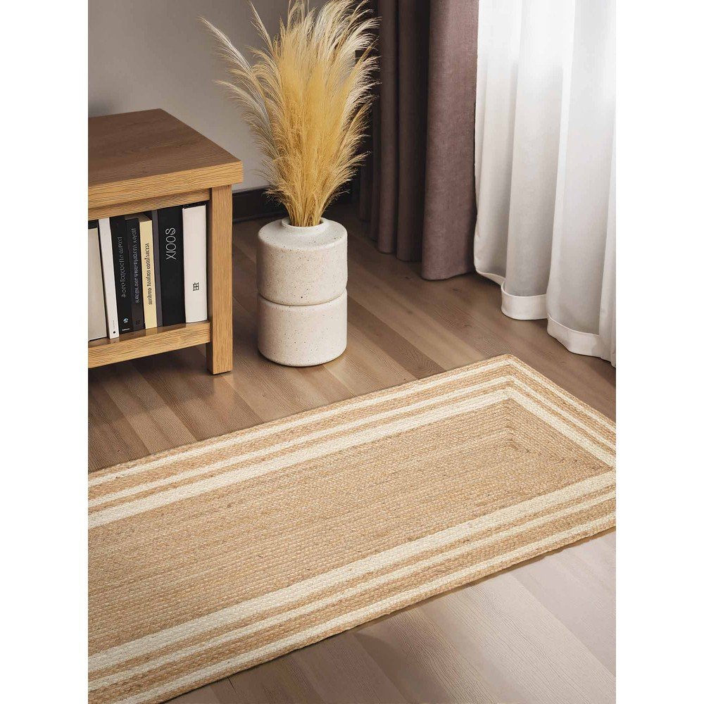 Kremowo-naturalny ręcznie tkany dwustronny chodnik z juty 70x200 cm Jutta – Hanse Home (zdjęcie 3)