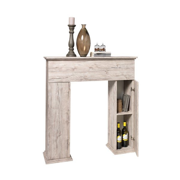 Portal kominkowy ze schowkiem w dekoru jasnego dębu 13Casa Fireplace-image-2