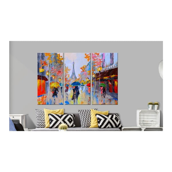 Ręcznie malowany obraz na płótnie Bimago Rainy Paris, 120x80 cm