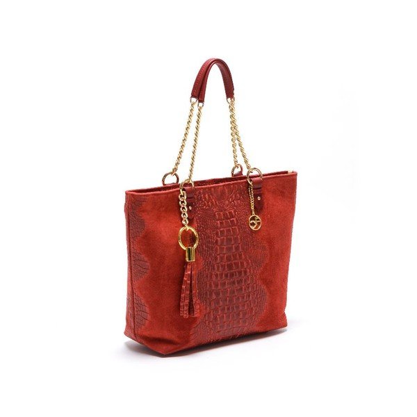Skórzana torebka Carla Ferreri 863 Rosso-image-2