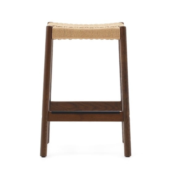 Brązowe/w naturalnym kolorze hokery zestaw 2 szt. z litego drewna dębowego (wysokość siedziska 66 cm) Yalia – Kave Home-image-2