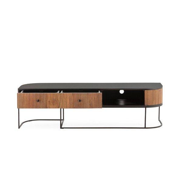 Szafka pod TV z litego drewna mango w naturalnym kolorze 160x45x40 cm Curve – MOME-image-4