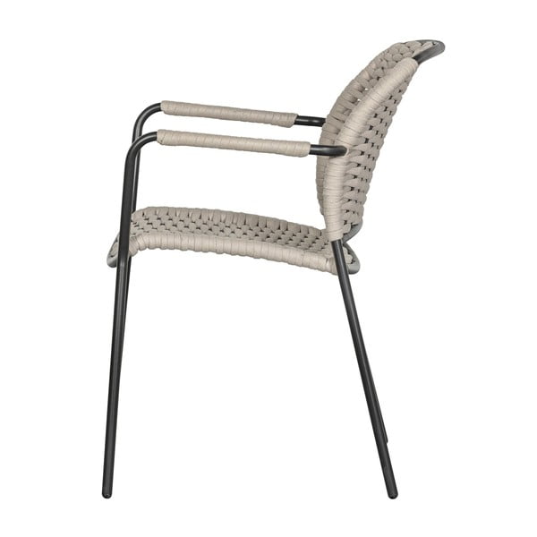 Czarno-beżowe metalowe krzesła ogrodowe zestaw 2 szt. Taku – Exotan-image-2
