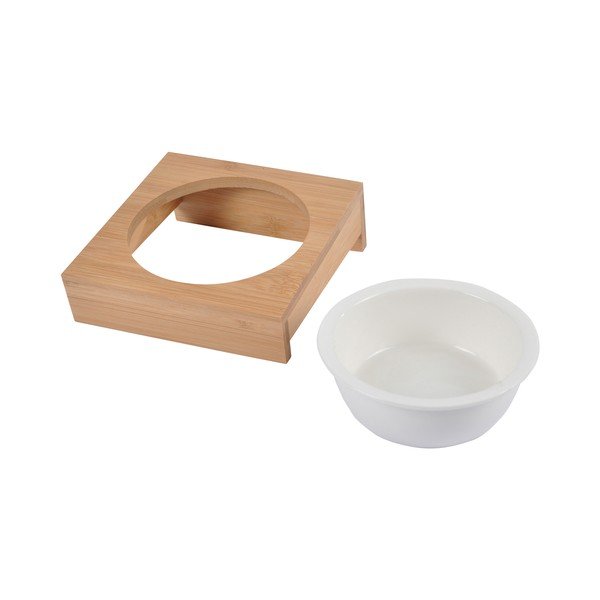 Bambusowa miska ze stojakiem dla psów ø 12 cm – Love Story-image-1