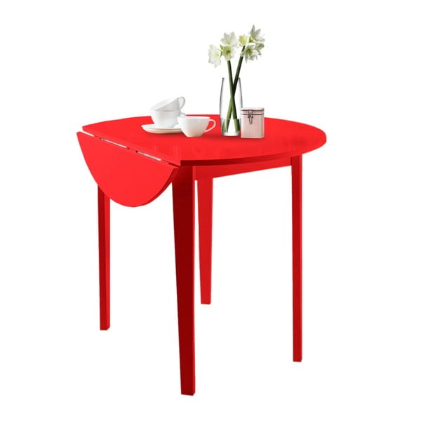 Czerwony stół z częściowo rozkładanym blatem Støraa Trento Quer, ⌀ 92 cm