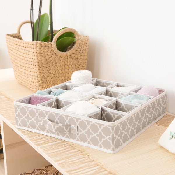 Beżowy organizer do szuflady z 16 przegródkami Compactor, 40x40 cm-image-1